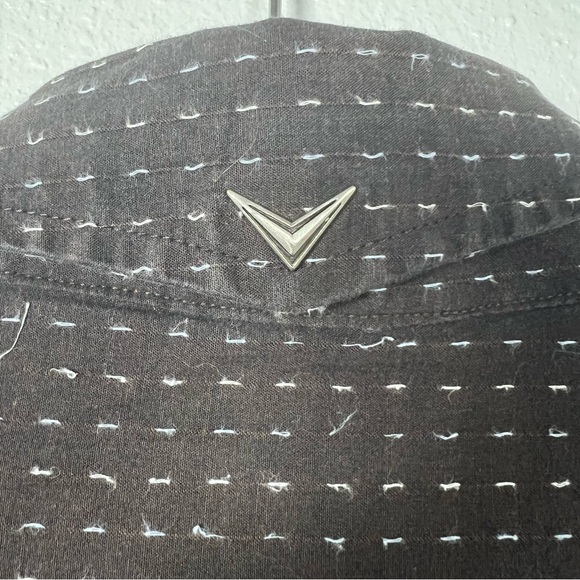 VINTAGE Fender Custom Shop Brown Men L Long Sleeve Cotton Shirt Cross Embroidery - Picture 11 of 11